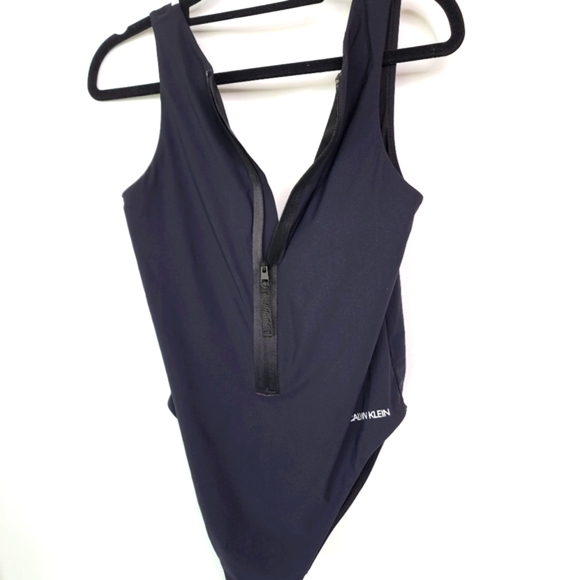 CALVIN KLEIN swimsuit black one-piece swimsuit size 10 - Picture 3 of 12